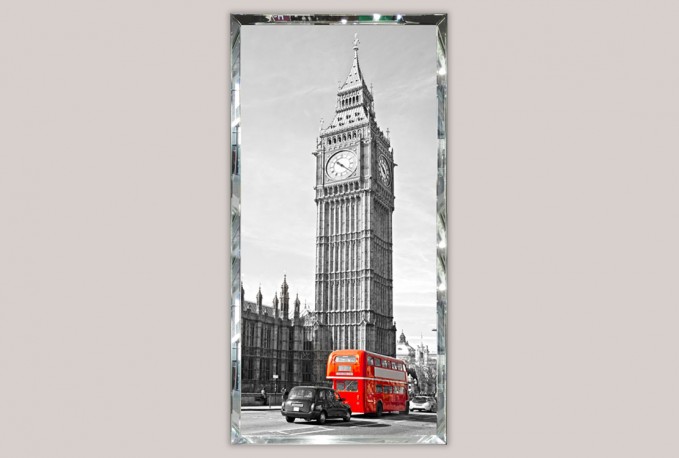 JAMES - 63X125CM TAVLA BIG BEN, RAM AV SPEGELGLAS