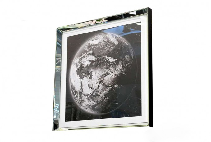 LARVINA - 80X80CM TAVLA JORDEN, RAM AV SPEGELGLAS