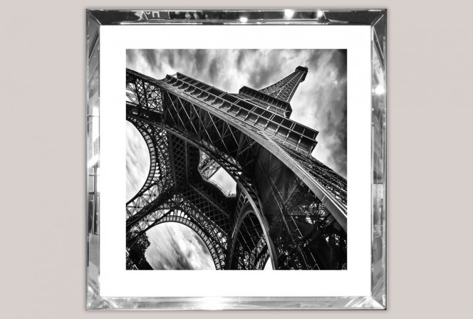 MOLDE - 55X55CM TAVLA EIFFELTORNET, RAM AV SPEGELGLAS