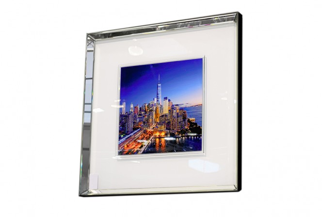 EDITH - 80X80CM TAVLA MANHATTAN, RAM AV SPEGELGLAS 2