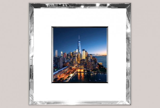 EDITH - 80X80CM TAVLA MANHATTAN, RAM AV SPEGELGLAS