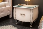 VIKTORIA - 45CM SÄNGBORD I VITT ECO-LÄDER