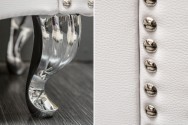 VIKTORIA - 45CM SÄNGBORD I VITT ECO-LÄDER