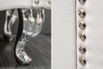 VIKTORIA - 45CM SÄNGBORD I VITT ECO-LÄDER