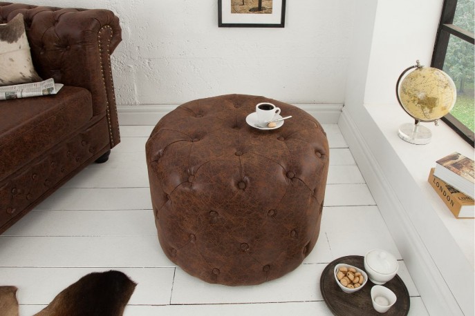 CHESTERFIELD - 60CM VINTAGE BRUN PALL