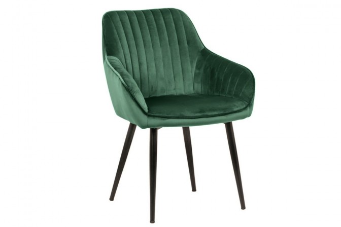 LANDOSA - EMERALD GRÖN RETRO MATSTOL I SAMMET 2