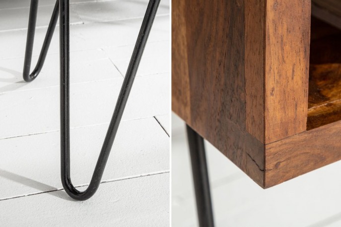 JOLINE - 100CM HANDGJORT SOFFBORD I SHESHAMTRÄ