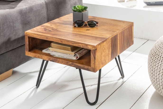 JOLINE - 45CM HANDGJORT SIDOBORD I SHESHAMTRÄ