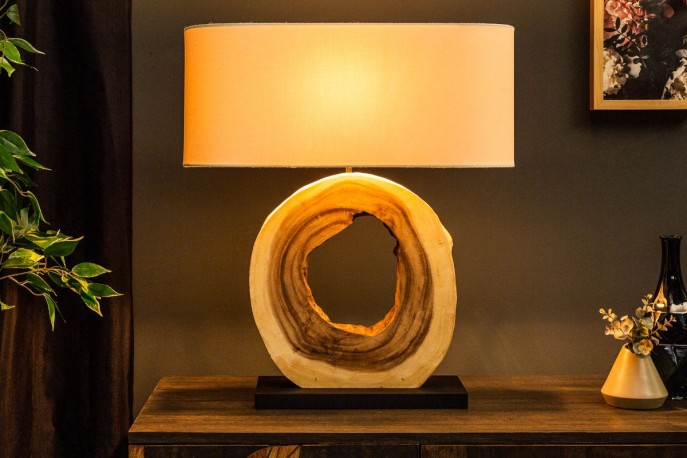MOANA - 55CM HANDGJORD BORDSLAMPA I VALNÖT