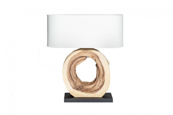 MOANA - 55CM HANDGJORD BORDSLAMPA I VALNÖT