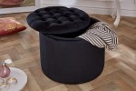 DYWA - 50CM SITTPALL I SVART SAMMET
