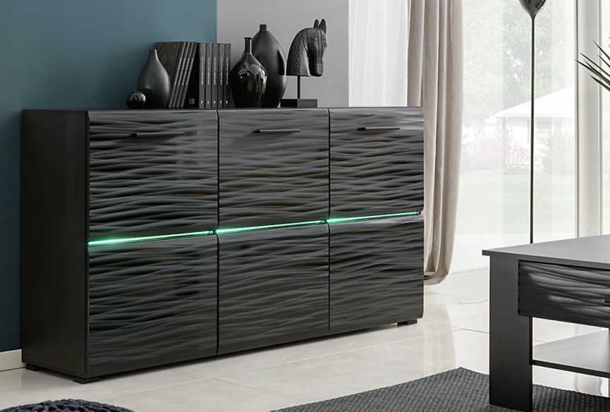 Blake - 150cm Modern byrå/sdeboard/skänk, LED