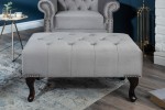 CHESTERFIELD - SILVERGRÅ FOTPALL I RETROSTIL