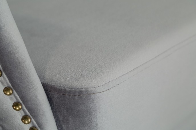 Chesterfield armchair silver-gray velvet