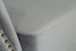 Chesterfield armchair silver-gray velvet