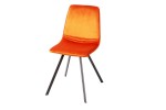 AMSTERDAM -  ORANGE SAMMETSSTOL, SVART METALLRAM