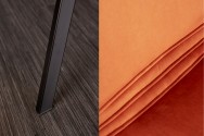 AMSTERDAM -  ORANGE SAMMETSSTOL, SVART METALLRAM