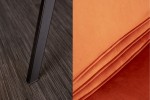 AMSTERDAM -  ORANGE SAMMETSSTOL, SVART METALLRAM