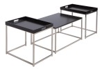 Elements coffee table set of 3 black tray