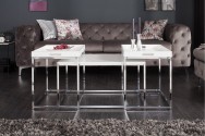 Elements coffee table set of 3 white tray