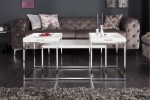 Elements coffee table set of 3 white tray