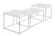 Elements coffee table set of 3 white tray