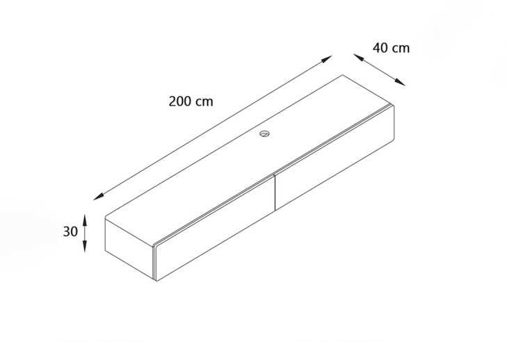 SLIDE 200 - TV-bänk, högblank