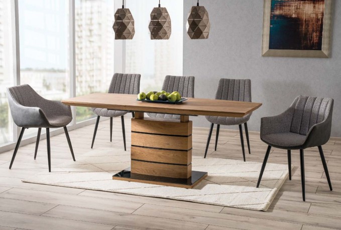 LEANDRO - Matbord med förlängningsfunktion ekfärg