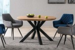 BALVIN - Matbord i industriell stil med träfanér 120 cm