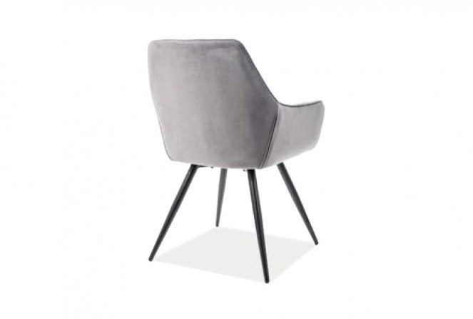 KLAVER - Lyxig grå sammetstol Bluvel 82 cm 2