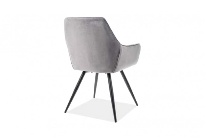 KLAVER - Lyxig grå sammetstol Bluvel 82 cm