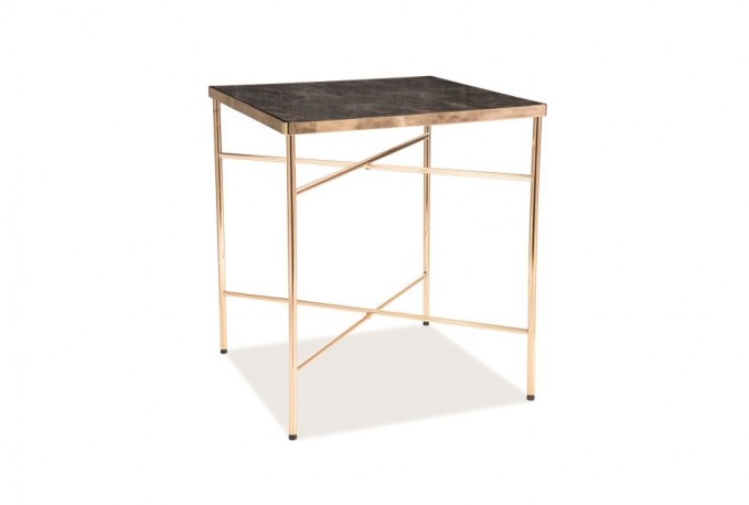 CORDELIA - Elegant soffbord med marmoreffekt 50 cm