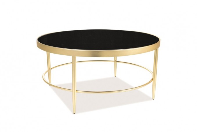 MYSTIK - Soffbord i svart och guld industriell stil 82 cm