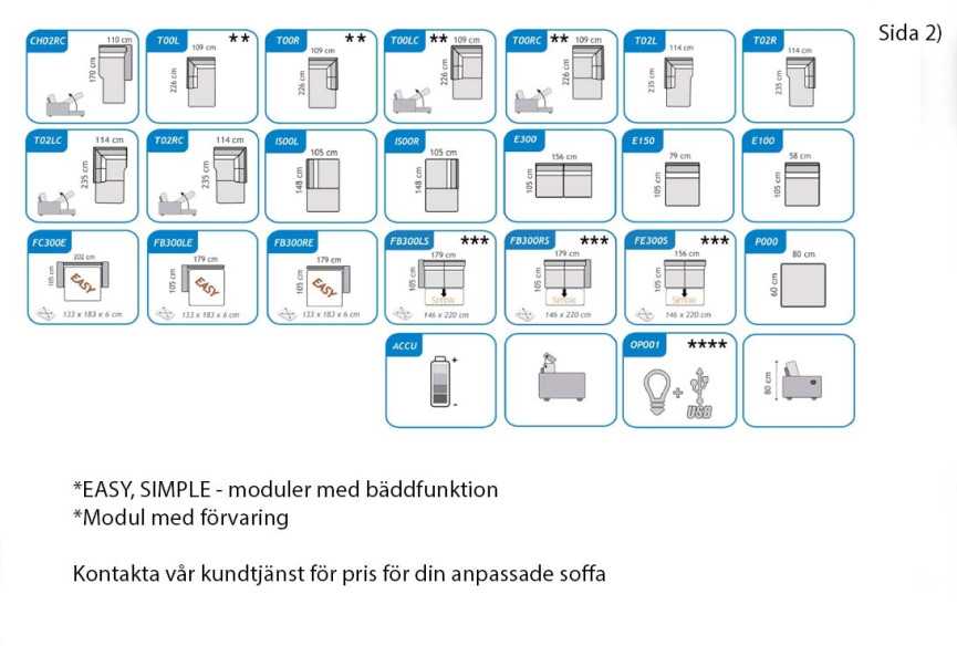 Quartz - modern U-soffa