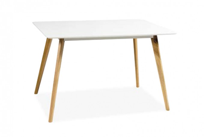 MILANO - Matbord i skandinavisk stil ek/vit 120-160 cm