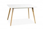 MILANO - Matbord i skandinavisk stil ek/vit 120-160 cm