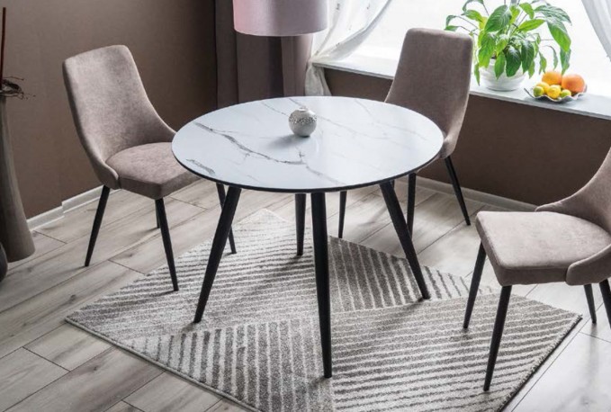 URBILD - Vackert matbord med marmoreffekt 100 cm