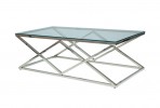 TRIVERO - Soffbord i spännande design silver 120 cm