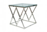 TRIVERO - Soffbord i spännande design silver 55 cm