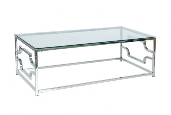 AKERYD - Modernt soffbord i rostfritt stål 120 cm