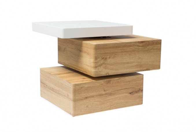 ORA - Justerbart soffbord i härlig ekfärg 50 cm