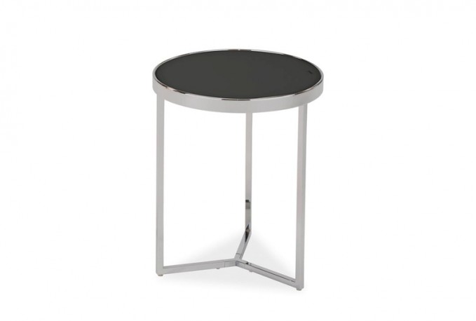 CORDELIA - Elegant soffbord i svart/krom 52 cm
