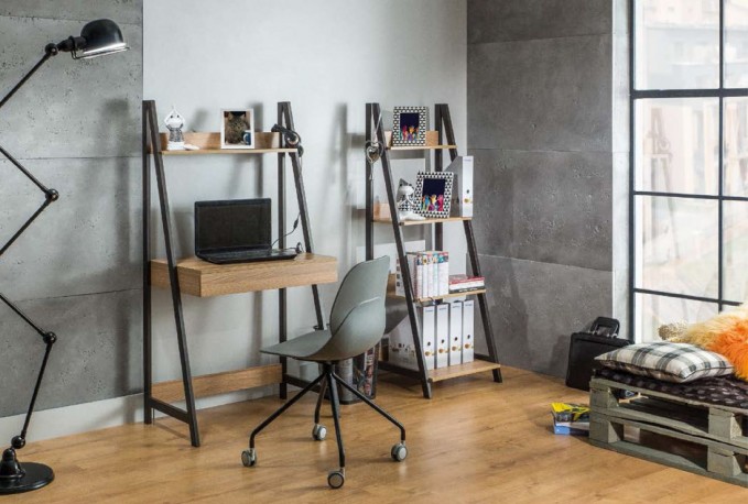 Matis A bookcase oak / dark brown