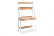 JADE - 85 cm skrivbord i ek/vitt med hyllor