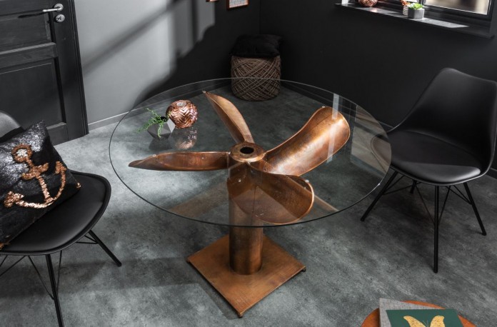 Maritim - glasskiva till matbord 105 cm