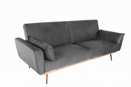 BRIS - Lyxig bäddsoffa grå sammet 208 cm