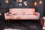 BRIS - Lyxig bäddsoffa sammet antikrosa 208 cm