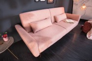 BRIS - Lyxig bäddsoffa sammet antikrosa 208 cm