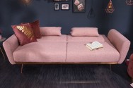 BRIS - Lyxig bäddsoffa sammet antikrosa 208 cm