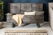 EXPO - Handgjord bänk med inbyggd förvaring grå 115 cm